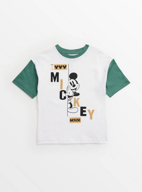 Disney White Mickey Mouse Raglan T-Shirt 1-2 years